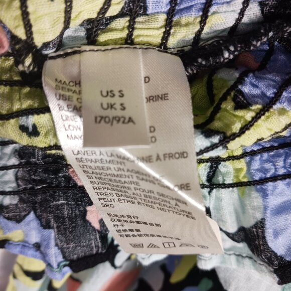 Free People Ariana S Floral Print Top Long Puffy Sleeves Smocked Bodice Festival - Picture 16 of 16